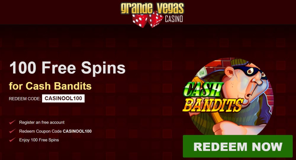 Grande Vegas Casino No Deposit Bonus Codes >100 Free Spins!